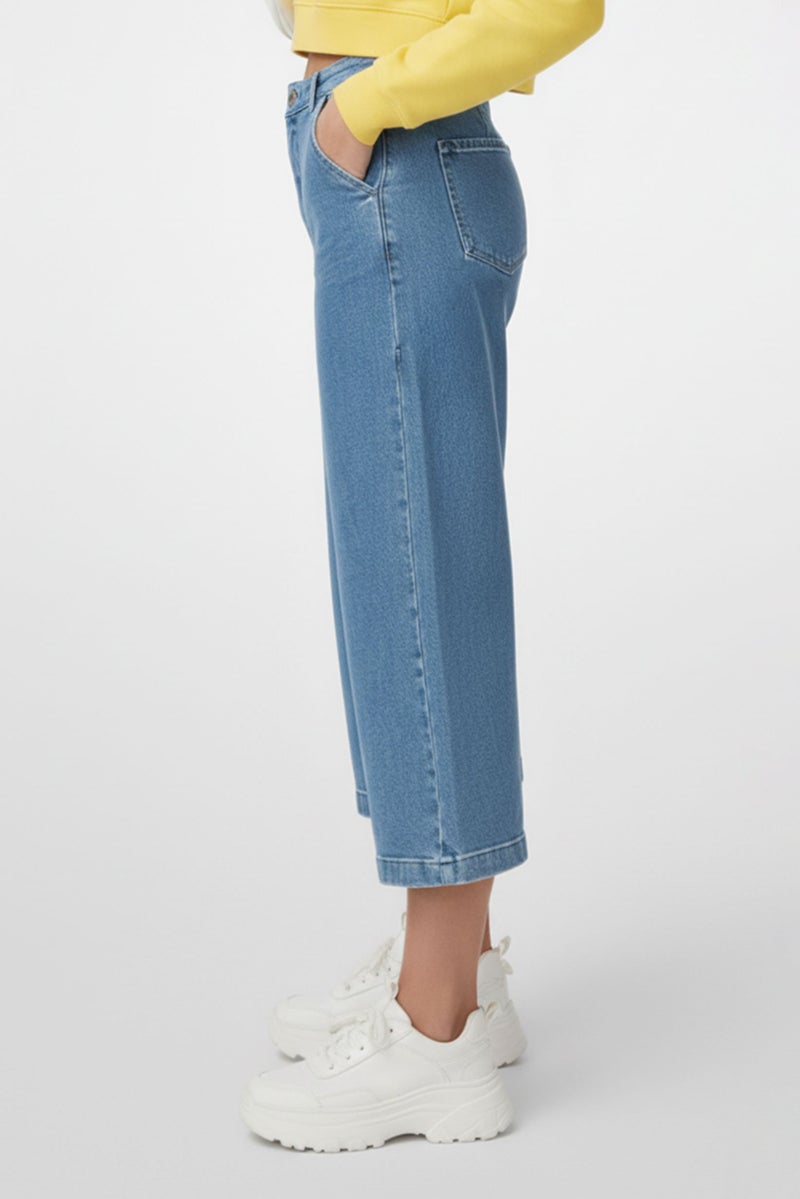 Uterque Women Regular Fit High Waist Non,Stretchable Denim Jeans, Blue - Image 3